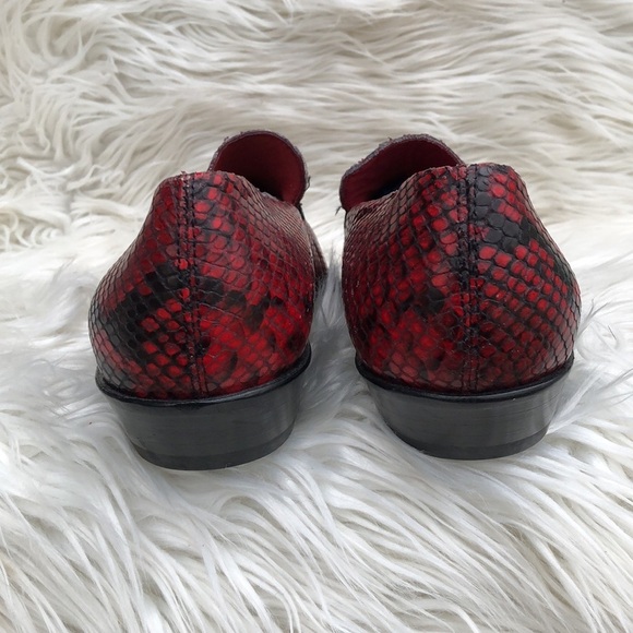 NWOB Paul Smith Janell Loafer Red Snake-Effect Leather Women's 7 US Shoes - Picture 5 of 9